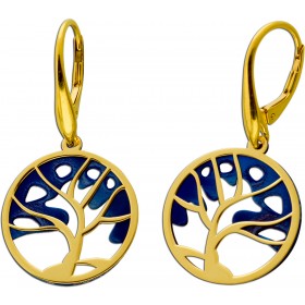 Ohrhänger Silber 925 Titan ausgestantztes Baummuster