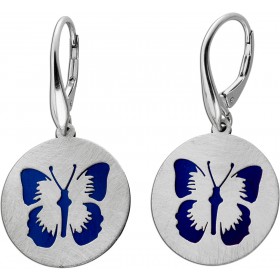 Schmetterling Ohrhänger Silber 925 rhodiniert Titan gebürstet  