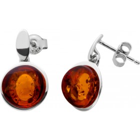 Bernstein Ohrhänger Sterling Silber 925 2 cognac braune Edelsteine