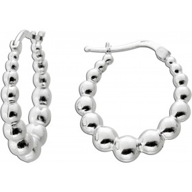 Kugel Creolen in Silber 925rhodiniert halbmassiv