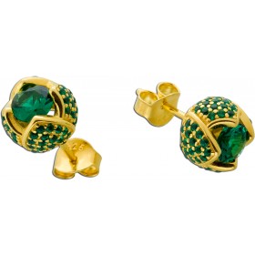 Rosen Ohrstecker Silber vergoldet  grüne Zirkonia 