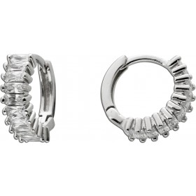 Creolen Silber 925 klare Zirkonia Steine