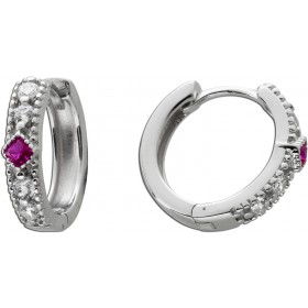 Creolen Sterling Silber 925 rote weiße Zirkonia