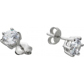 Solitär Ohrstecker Sterling Silber 925 weiße Zirkonia Steine