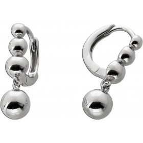 Kugel Ohrhänger Creolen Silber 925 Weißgoldlook 