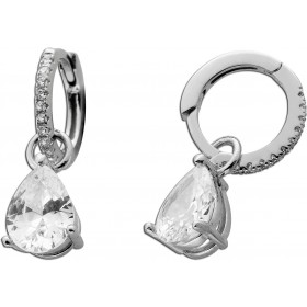 Ohrhänger Creolen Silber 925 weiße Zirkonia Steine Brillantlook  