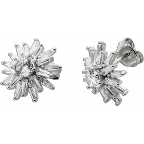 Sonnen Ohrstecker Silber 925 weiße Zirkonia Steine