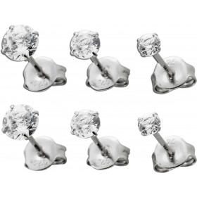 Ohrstecker Set Silber 925 weiße Zikronia Steine Brillantlook 