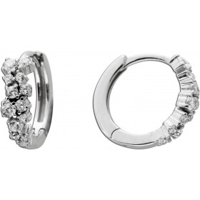 Ohrringe Creolen Silber 925 weiße Zirkonia Steine Diamantlook 