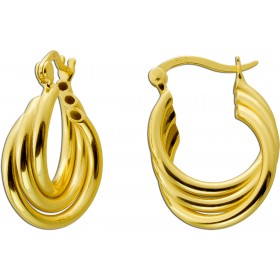 Creolen Silber 925 Gelbgold vergoldet Klapp Scharnier