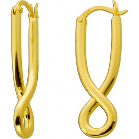 Infinity Endless Ohrrringe Creolen Silber 925 Gelbgold vergoldet