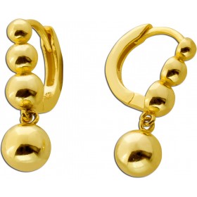 Kugel Ohrringe Creolen Silber 925 Gelbgold vergoldet