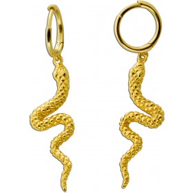 Schlangen Ohrringe Creolen Silber 925 Gelbgold vergoldet 