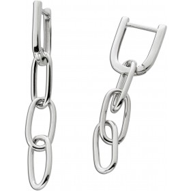Creolen Ohrringe Paperclip Design Silber 925 rhodiniert