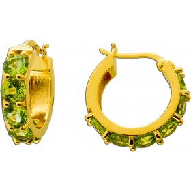 Peridot Creolen 21mm Silber vergoldet grüne Natur Edelsteine