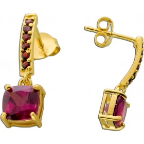 Granat Ohrstecker Silber Gelbgold vergoldet Malaya Granate rote Edelsteine 