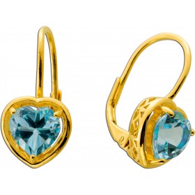 Blautopas Ohrhänger Silber vergoldet nat. Sky Blue Topase 2.54ct