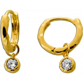 Diamant Creolen Silber 18K vergoldet Labor Diamanten 0.24ct