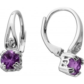 Amethyst Ohrringe Silber 925 nat. brasilianische Amethyste nat. Zirkone