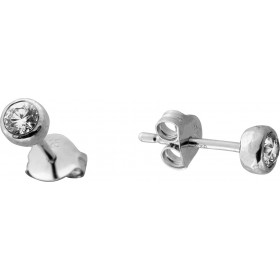 Solitär Ohrstecker Silber 925 Lab Grown Diamanten 0.24ct gehämmerte Optik
