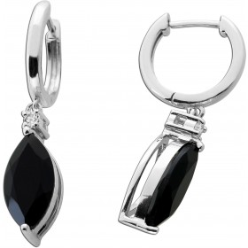 Onyx Ohrhänger Silber 925 nat. Onyx 3.8ct weiße Natur Topase