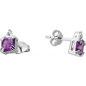 Amethyst Ohrringe Silber 925 nat. brasilianische Amethyste weiße nat. Zirkone