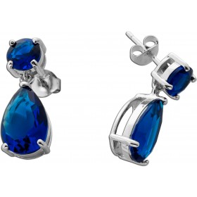 Zirkonia Ohrstecker Silber 925 blaue Zirkonia Steine