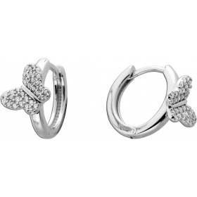 Schmetterling Creolen Silber 925 weiße Zirkonia Steine