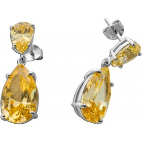 Zirkonia Ohrringe Silber 925 gelbe Zirkonia Steine