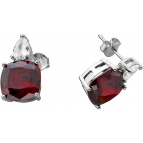 Zirkonia Ohrringe Silber 925 weisse rote Zirkonia Steine