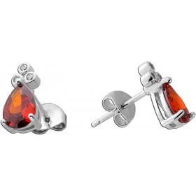 Zirkonia Ohrringe Silber 925 weisse rote Zirkonia Steine