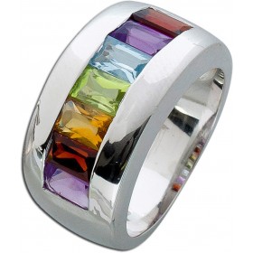 Citrin Ring Silber 925 Amethyst Granat Peridot Blautopas Edelsteine