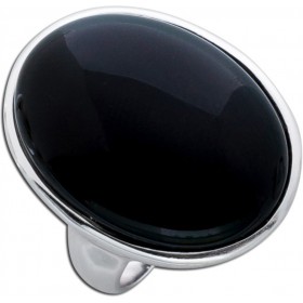 Onyx Ring Sterling Silber 925 tiefschwarzer Edelstein 