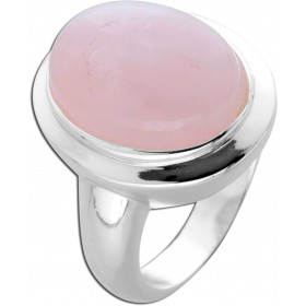 Rosenquarz Damenring Silber 925 rosa Solitär Edelstein