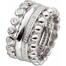 Ring Set 4-teilig Silber 925 weiße Zirkonia Steine