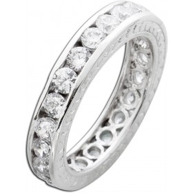 Memoire Alliance Ring Silber 925 weiße Zirkonia Steine
