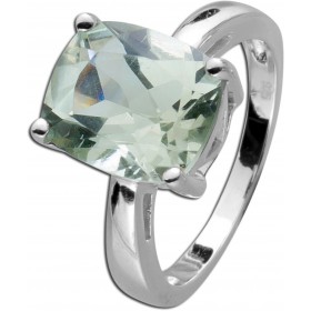 Amethyst Ring Silber 925 hellgrüner Solitär Edelstein