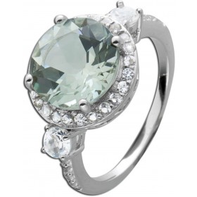 Topas Ring Silber 925 hellgrüner Amethyst Edelstein