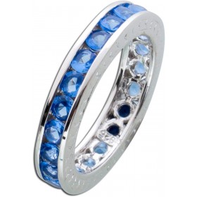 Memoire Ring Alliance Ring Silber 925 saphirblaue Zirkonia