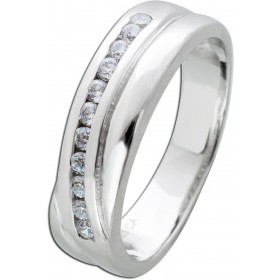 Damenring Silber 925 weiße Zirkonia Steine poliert