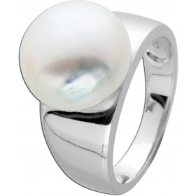 Perlenring Silber 925 weiße Süßwasserperle 11mm