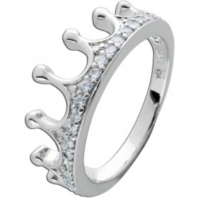 Damenring Silber 925 weiße Zirkonia Kronendesign