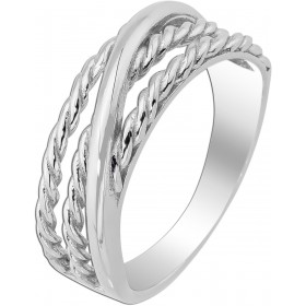 Damenring Silber 925 poliert rhodiniert gemustert