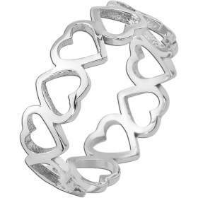 Herzring Silber 925 rhodiniert poliert 