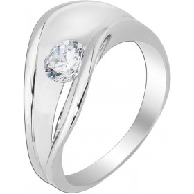 Spannring Silber 925 poliert rhodiniert Zirkonia