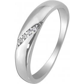 Damenring Silber 925 weißen Zirkonia poliert