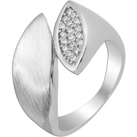 Zirkoniaring  Silber 925 weiße Zirkonia mattiert