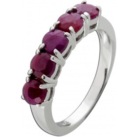 Rubin Memoire Ring Silber 925 rote Edelsteine 