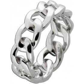 Damenring Silber 925 rhodiniert Panzerkettendesign