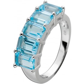 Blautopas Ring Silber 925 wasserblaue Edelsteine